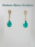 Brinco Gota de Jade Esmeralda
